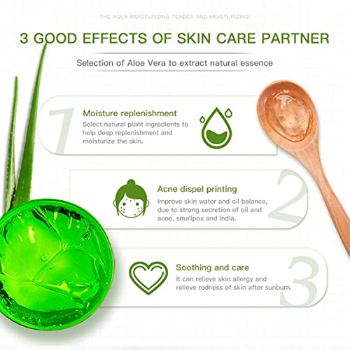 DISAAR Beauty 92% Aloe Vera Moisturizing Gel Soothing Primer Repair Acne Spots Prevents Rough Skin 300ml/10.43fl.oz