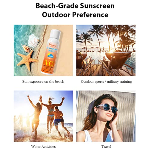 DISAAR BEAUTY Vitamin C Nicotinamide SPF60++ Sunscreen Spray Sun Protection Moisturizing Blocking Keeps Skin Hydrated 24H - Anti UVA / UVB 160ml / 5.41fl.oz