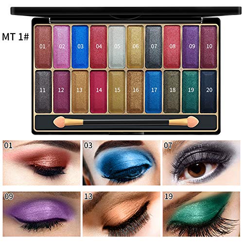 DISAAR Beauty Shiny 20 Color Wet Eye Shadow Palette Makeup Glitter 3D Gold Talcum Powder Waterproof Advanced Nano Technology Long-Lasting Effect 27g