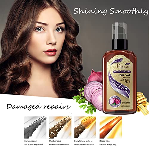DISAAR Beauty Hair Serum Anti Frizz 2in1 Mild Formula Nourish Repair Color Protection Damaged Repair 120ml/4.23fl.oz