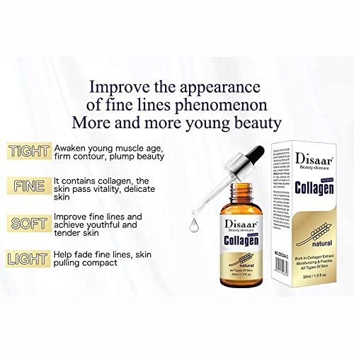 DISAAR BEAUTY Pure Collagen Anti-Wrinkle Anti Aging Face Serum Sensitive Skin Moisturizing Freckle Replenish Water 30ml