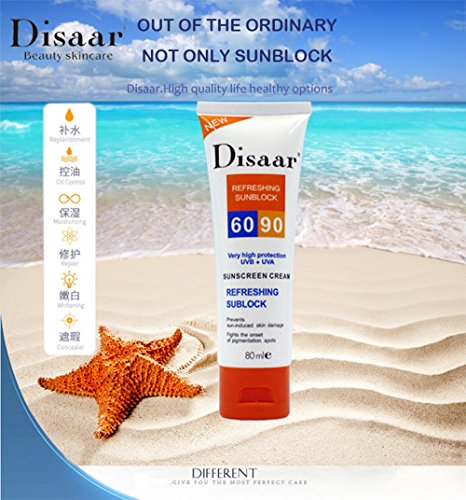 DISAAR Refreshning Sunblock Very High Protection UVB + UVA 60-90 Sunscreen 80ml
