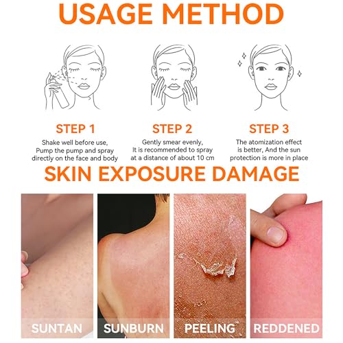 DISAAR BEAUTY SPF 60 PA+++ Vitamin C Serum Sunscreen Spray Calming Repair UVA/UVB Extra Protect Hydrates Orange Extract 160ml / 5.41fl.oz