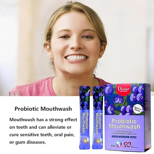 DISAAR BEAUTY Probiotic Mouthwash Removes Tooth Stains Soft Cool Mouth Feeling Protect Clean Deodorant Teeth 0.11fl.oz X 20pcs