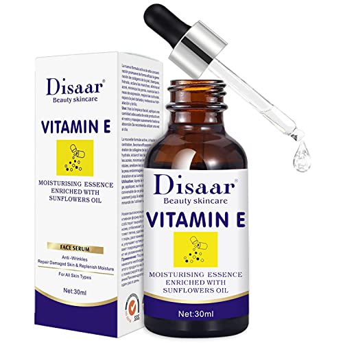 DISAAR BEAUTY Vitamin E Face Serum Moisturizing Essence Sunflowers Oil Anti-Wrinkles Repair Skin Replenish 30ml/1.01fl.oz