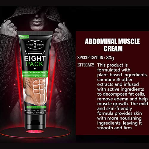 AICHUN BEAUTY Eight Pack for Men Strong Waist Manly Torso Smooth Lines Press Fitness Belly Burning Muscle Fat Remove Renews Skin Weight Loss Slimming Cream 80g