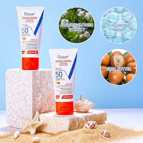 DISAAR BEAUTY Sunscreen Lotion SPF 50 PA+++ Advanced UV Protection UVA/UVB Moisturizing Repair 50ml / 1.69fl.oz