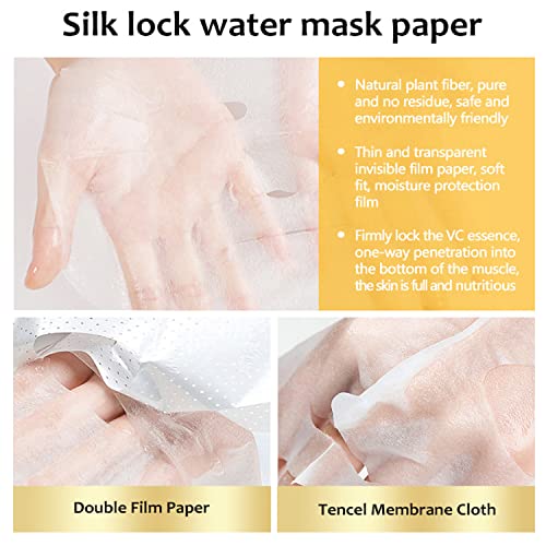AICHUN BEAUTY Vitamin C Essence Facial Mask Moisturizing Refreshing Deep Hydration Repair Sunburn Remove Acnes Wrinkles Refines Pores 25ml/0.88fl.oz (10 PACK)
