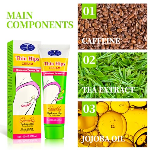 AICHUN BEAUTY Thin Hips Cream Eliminates Excess Fat Reduces Hip Circumference Firms Lifts Reshaping Butt Curves 100ml/3.3fl.oz