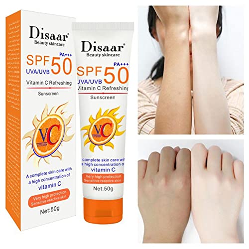 DISAAR BEAUTY Sunscreen SPF50 PA+++ UVA/UVB Vitamin C Refreshing Protection Sensitive Skin 50g/1.76oz