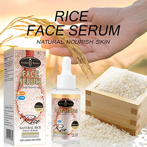 AICHUN BEAUTY Face Serum Natural Rice Extract Hydrate Moisturizing Anti-Acne Anti-Oxidation Refine Wrinkles 40ml/1.35fl.oz