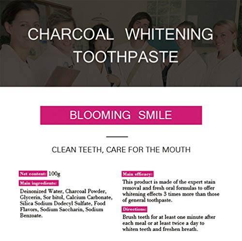 AICHUN BEAUTY Charcoal 3 Day Toothpaste Collagen Removes Stains Removes Yellow Teeth 100ml