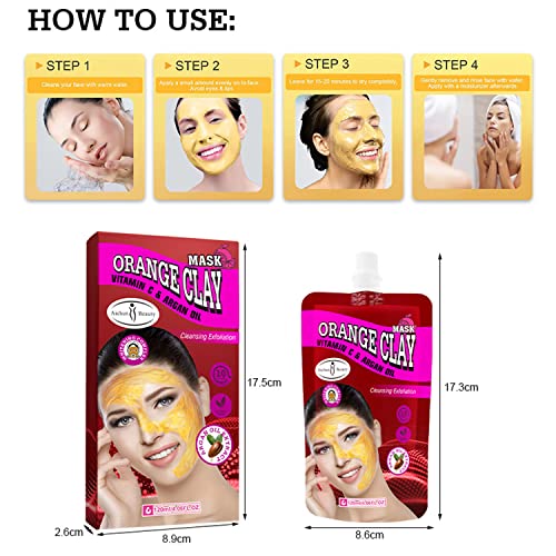 AICHUN BEAUTY Orange Clay Vitamin C Argan Oil Extract Cleansing Exfoliation Anti-Freckle Anti-Oxidation 120ml/4.06fl.oz