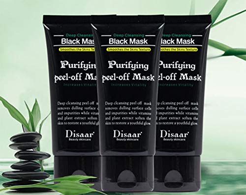 Disaar Blackhead Remover, Bamboo charcoal Black Purifying Peel-Off Face Mask, Deep cleansing for Face Nose 50ml