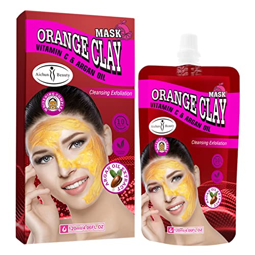 AICHUN BEAUTY Orange Clay Vitamin C Argan Oil Extract Cleansing Exfoliation Anti-Freckle Anti-Oxidation 120ml/4.06fl.oz