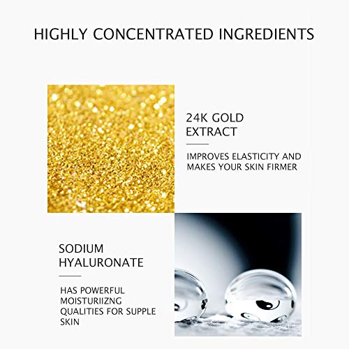JOMTAM 24K Gold Luxury Essence Hydrating Moisturizing Sodium Hyaluronate Repair Nourishing Elastic Body Lotion Glycerin 15ML