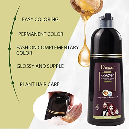 DISAAR Beauty Speedy Hair Color Shampoo 100% Cover Gray White Hair Easy To Use Long Lasting 400ml/13.53fl.oz