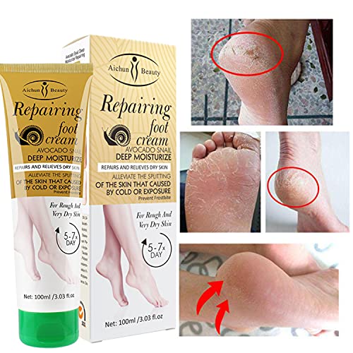 AICHUN BEAUTY Repairing Foot Cream Avocado Snail Deep Moisturizing Prevent Frostbite Relieves Dry Rough Skin 100ml