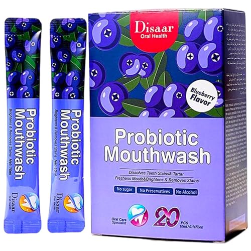 DISAAR BEAUTY Probiotic Mouthwash Removes Tooth Stains Soft Cool Mouth Feeling Protect Clean Deodorant Teeth 0.11fl.oz X 20pcs