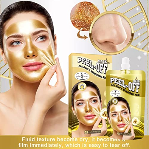 AICHUN BEAUTY Peel-Off Mask 24K Gold Hyaluronic Acid Anti-Wrinkles Anti-Aging Keeps PH Balanced 120ml/4.06FL.OZ