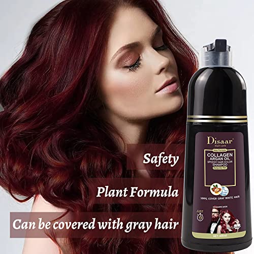 DISAAR Beauty Speedy Hair Color Shampoo 100% Cover Gray White Hair Easy To Use Long Lasting 400ml/13.53fl.oz