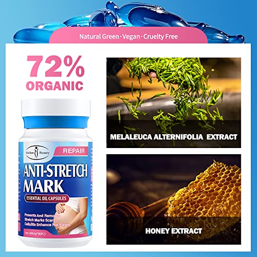 AICHUN BEAUTY Anti-Stretch Mark Essential Oil Capsules Prevents Removes Stretch Marks Scars Cellulitis 400mgx90pcs