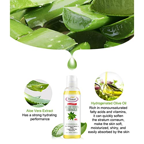 DISAAR BEAUTY Aloe Vera Moisturizing Oil Anti-Acne Remove Mites Repair After Sun Exposure 100ml/3.03fl.oz