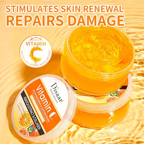 DISAAR Beauty Vitamin C Collagen Moisturizing Gel Orance Extract After Sun Repair Soothing Refines Pores Anti-Oxidation 300g / 10.14fl.oz