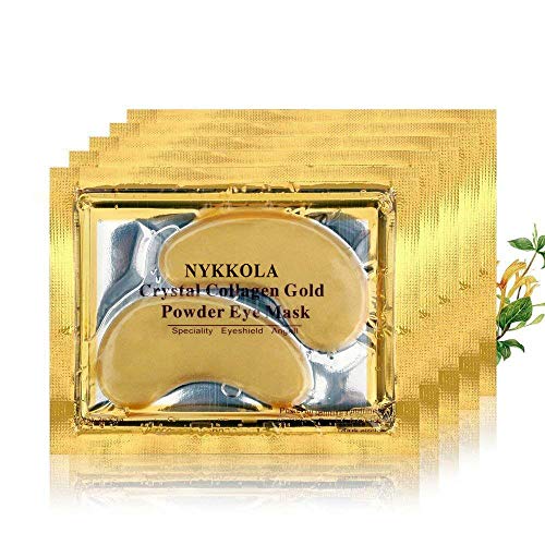 NYKKOLA MultiPairs Gold Eye Mask Powder Crystal Gel Collagen Eye Pads For Anti-Aging & Moisturizing Reducing Dark Circles, Puffiness, Wrinkles