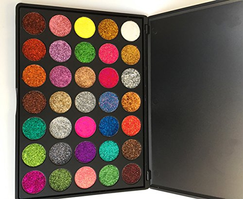 DISAAR Beauty Glitter Eyeshadow New 35 Color Sequin Natural Professional Makeup Palette Mixing