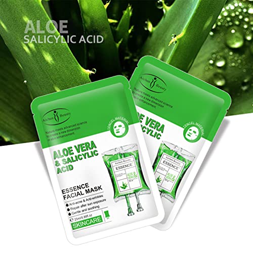 AICHUN BEAUTY Essence Facial Mask Tencel Material Anti-acne Anti-wrinkles Repair After Sun Moisturizing Deep Cleaning Contractive Pore 25ml/0.88fl.oz X 10pcs