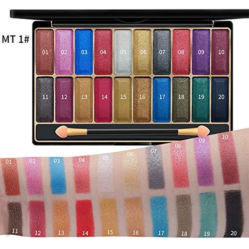 DISAAR Beauty Shiny 20 Color Wet Eye Shadow Palette Makeup Glitter 3D Gold Talcum Powder Waterproof Advanced Nano Technology Long-Lasting Effect 27g