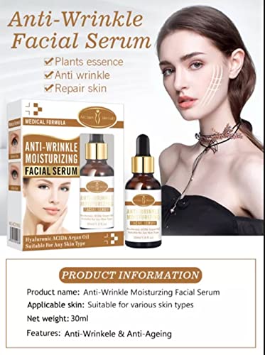 AICHUN BEAUTY Anti-Wrinkle Moisturizing Facial Serum Hyaluronic Acid Argan Oil 2in1 Care 30ml/1oz