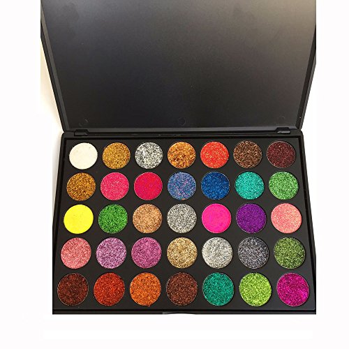 DISAAR Beauty Glitter Eyeshadow New 35 Color Sequin Natural Professional Makeup Palette Mixing