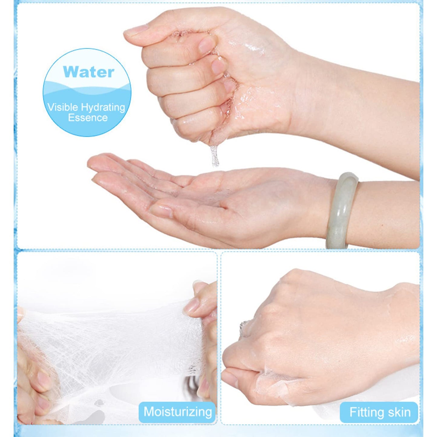 AICHUN BEAUTY Ice Face Mask Hyaluronic Acid After Sun Repair Refresh Moisturizing Relieves Pain Acne Scars Facial Skin Care 25ml / 0.88fl.oz (10 Pack)