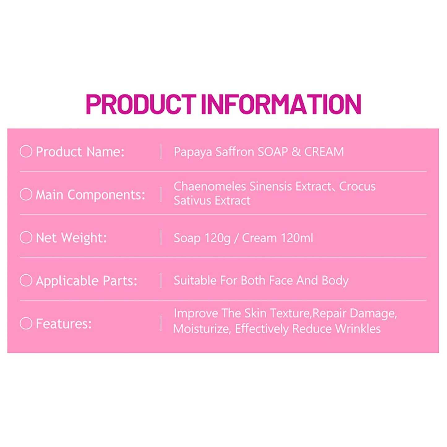 DISAAR Beauty Papaya Saffron Soap Bar Anti-Aging Anti-Oxidation Moisture Foam Repair Skin Care 120g / 4.23oz