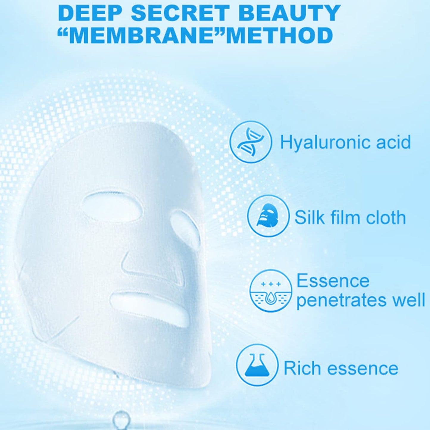 AICHUN BEAUTY Ice Face Mask Hyaluronic Acid After Sun Repair Refresh Moisturizing Relieves Pain Acne Scars Facial Skin Care 25ml / 0.88fl.oz (10 Pack)