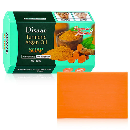 DISAAR Beauty Turmeric Argan Oil Face Body Soap Moisturizing Anti-Oxidation Calm Cleanse Pores Repair Skin 120g / 4.2fl.oz