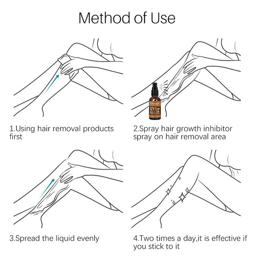 DISAAR BEAUTY Snake Oil Stop Hair Remover Body Face Spray Powerful Permanent Painless Inhibitor Shrink Pores Skin Smooth Natural Moisturizing 30 ML