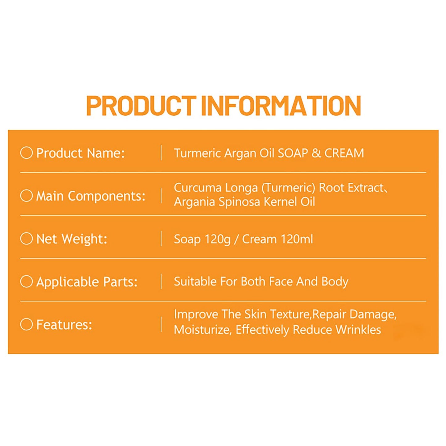 DISAAR Beauty Turmeric Argan Oil Face Body Soap Moisturizing Anti-Oxidation Calm Cleanse Pores Repair Skin 120g / 4.2fl.oz