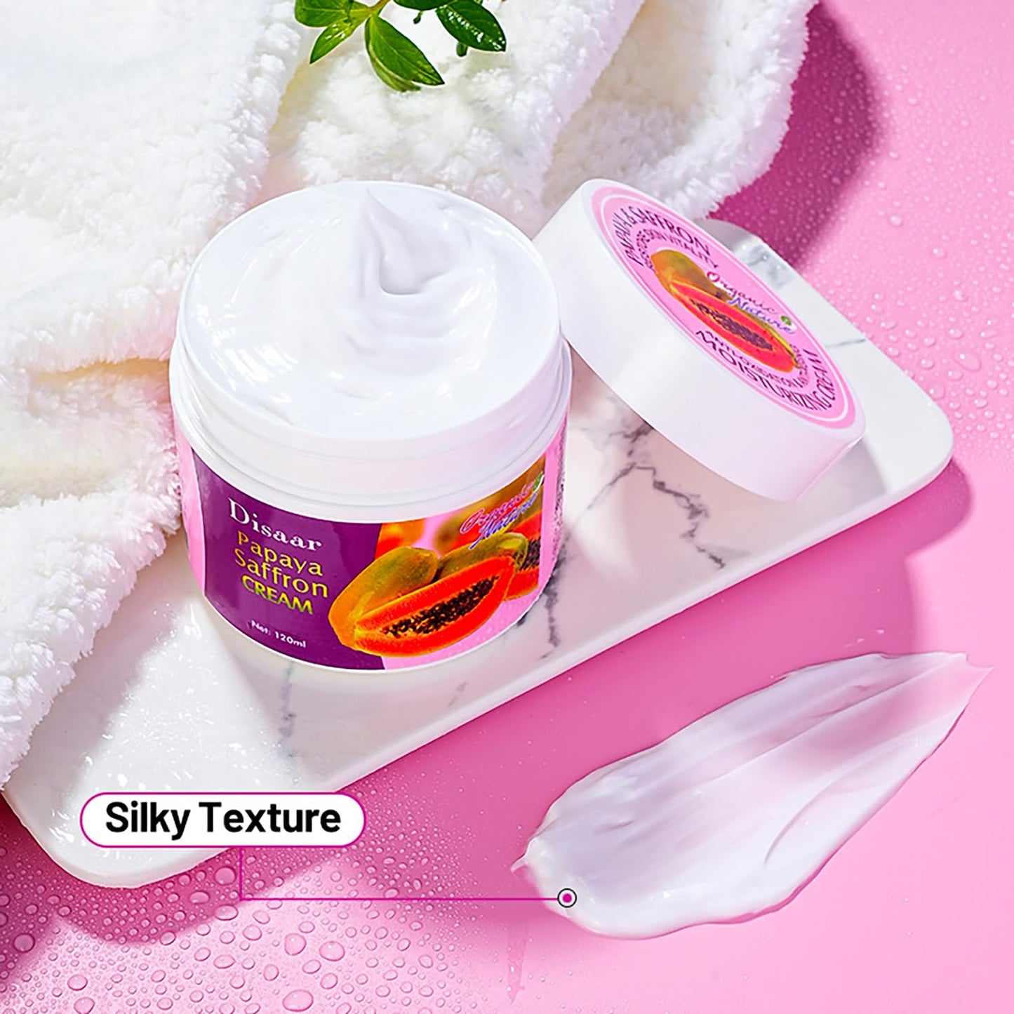 DISAAR Beauty Moisturizing Cream Anti-Oxidation Anti-Aging Papaya Saffron Restore Skin Vitality Anti-Wrinkle 120ml / 4.05fl.oz