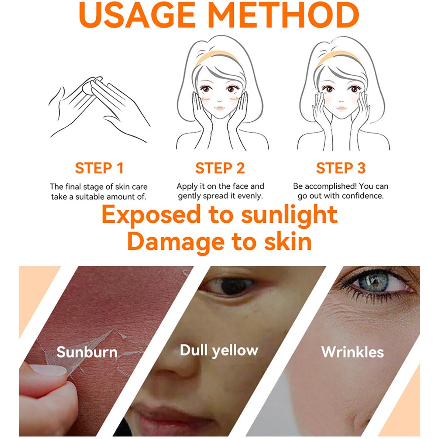 DISAAR BEAUTY Vitamin C Serum Sunscreen SPF 50 PA+++ Moisturizing Rejuvenate Skin Protection UVA/UVB Hydrating 80ml / 2.71fl.oz