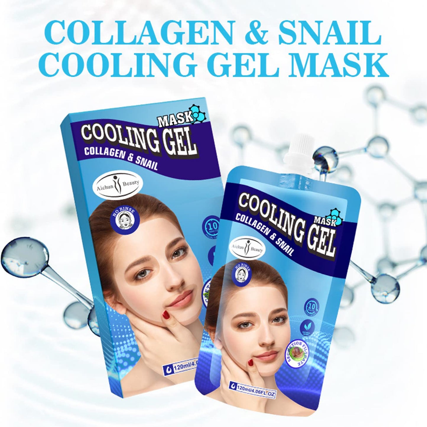 AICHUN BEAUTY Colling Gel Facial Mask Collagen Snail Moisturizing Anti-Acne Anti-Wrinkles 120ml/4.06fl.oz