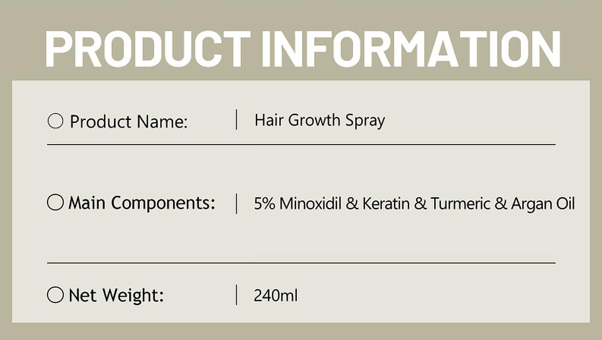 DISAAR BEAUTY Hair Growth Spray Minoxidil Caffeine Biotin 240ml (Caffeine)