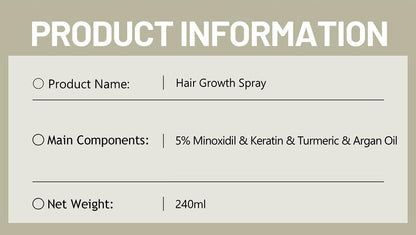 DISAAR BEAUTY Hair Growth Spray Minoxidil Caffeine Biotin 240ml (Caffeine)