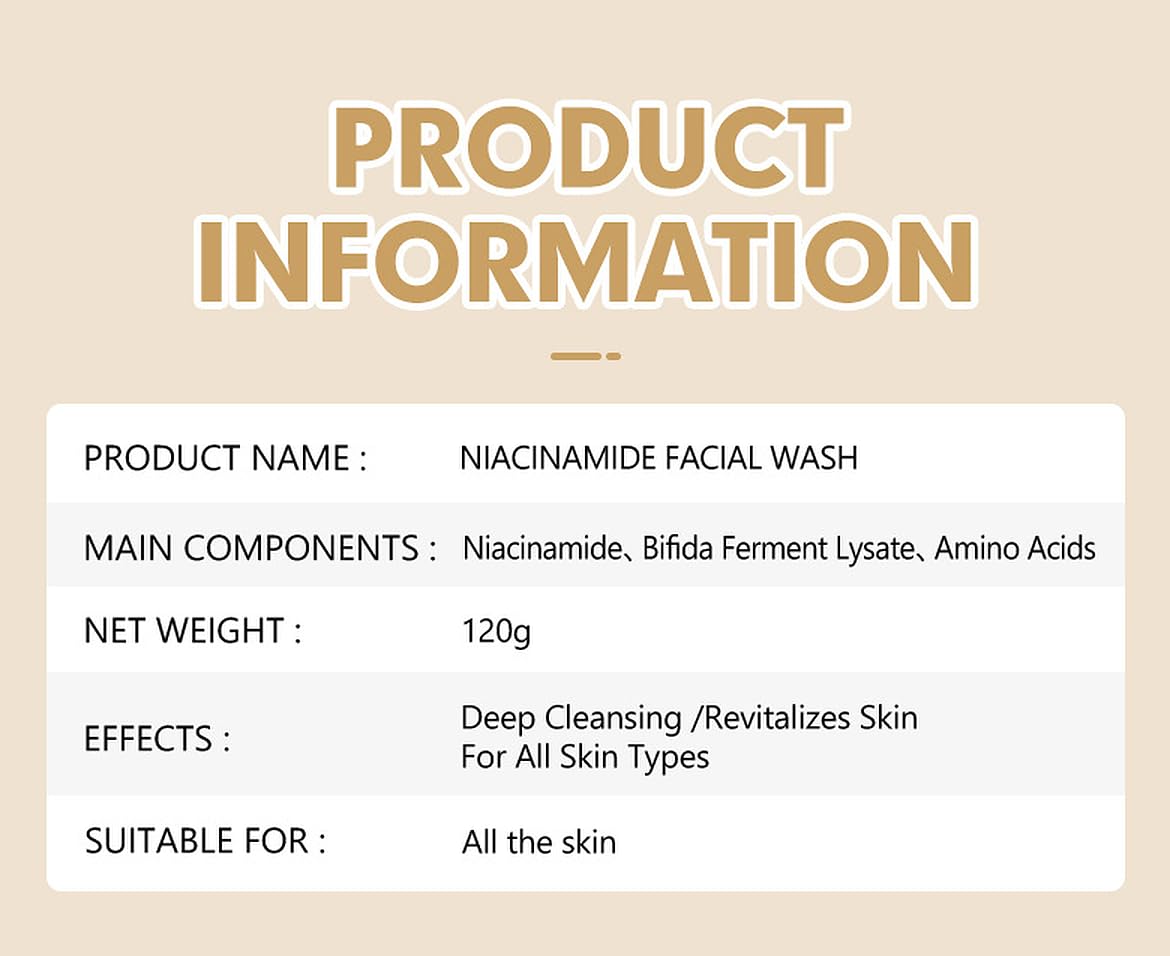DISAAR BEAUTY Deep Cleansing Facial Wash Niacinamide Amino Acid 120g