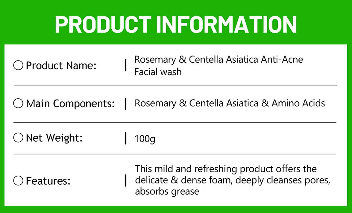 DISAAR BEAUTY Rosemary Centella Facial Wash Anti-Acne 100g