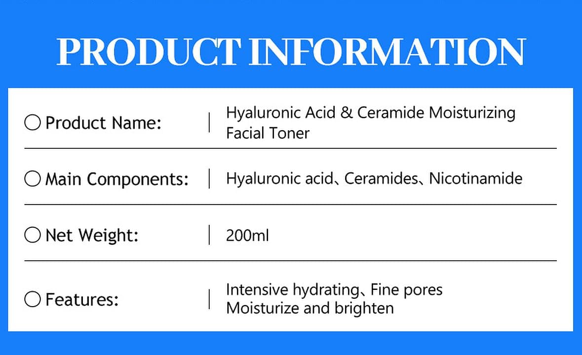 DISAAR BEAUTY Hyaluronic Acid Ceramide Moisturizing Facial Toner 200ml