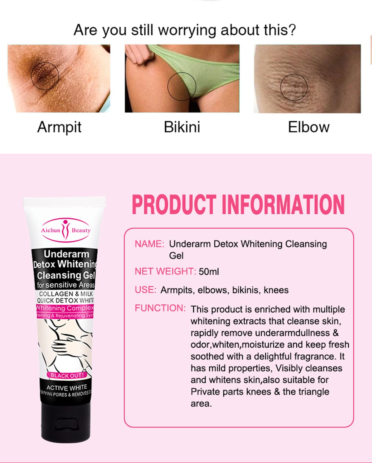 AICHUN BEAUTY Underarm & Knees Cleansing Gel Collagen 50ml