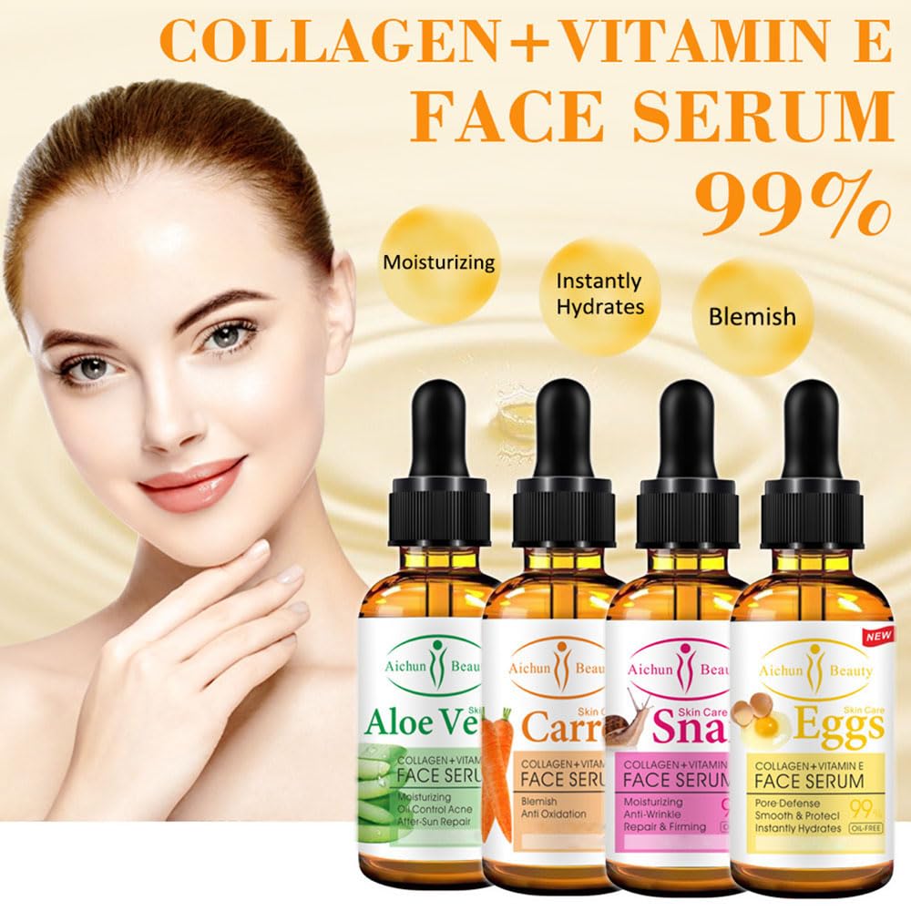 AICHUN BEAUTY Serum 99% Vitamin E Collagen Face 4 Type (#04 CARROT)